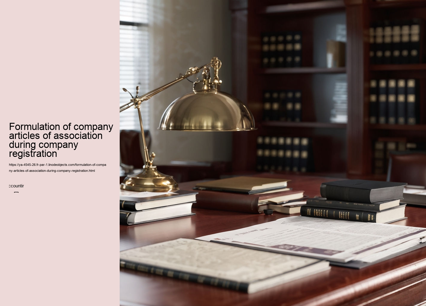 Formulation of company articles of association during company registration